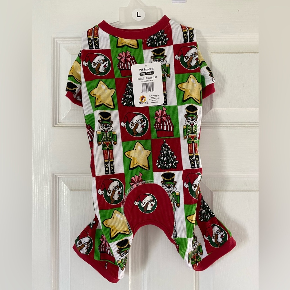 Bucees dog onsie Christmas holiday pajamas 2024 print